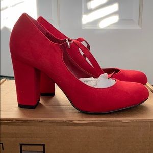 J. Adams Red Mary Jane Pumps Brand New